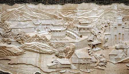 图文:长沙浮雕墙尽显两千年人文景观